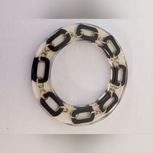 Vintage Lucite Bracelet Bangle With Chain Inside 1960